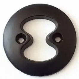 Neue Ware Polyamidknopf mit interessanter Ausstanzung mit 2 Löchern – Größe: 34mm – Farbe: schwarz – Art.Nr. 370796