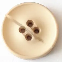 Rabatt Polyesterknopf mit optischer Bruchstelle mit 4 Löchern – Größe: 30mm – Farbe: beige – Art.Nr. 388701