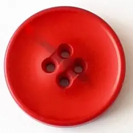 Handgefertigt Polyesterknopf mit optischer Bruchstelle mit 4 Löchern – Größe: 30mm – Farbe: rot – Art.Nr. 388709