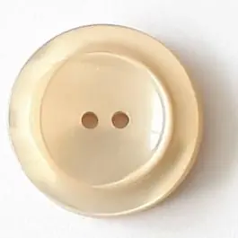 Exklusiv Polyesterknopf mit breitem Rand mit 2 Löchern – Größe: 23mm – Farbe: beige – Art.Nr. 348701