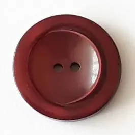 Kostenloser Rückversand Polyesterknopf mit breitem Rand mit 2 Löchern – Größe: 18mm – Farbe: rot – Art.Nr. 318712