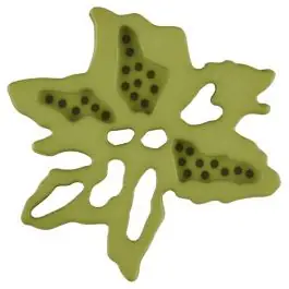 Premium außergewöhnlicher Blumenknopf mit 2 Löchern – Größe: 34mm – Farbe: grün – Art.Nr. 377718