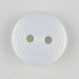 Neu Polyamidknopf Rillenstruktur mit 2 Löchern – Größe: 13mm – Farbe: weiss – Art.Nr. 211724