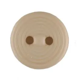 Geprüft Polyamidknopf Rillenstruktur mit 2 Löchern – Größe: 13mm – Farbe: beige – Art.Nr. 217701