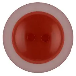 Polyesterknopf dezent umrandet mit 2 Löchern – Größe: 23mm – Farbe: rot – Art.Nr. 347710 Kostenloser Rückversand