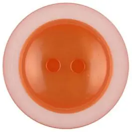 Ab Werk Polyesterknopf dezent umrandet mit 2 Löchern – Größe: 28mm – Farbe: orange – Art.Nr. 387725