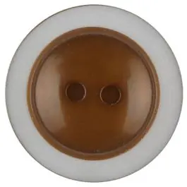 Polyesterknopf dezent umrandet mit 2 Löchern – Größe: 28mm – Farbe: braun – Art.Nr. 387715 Preis Gesenkt