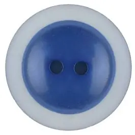 Nur Für Kurze Zeit Polyesterknopf dezent umrandet mit 2 Löchern – Größe: 28mm – Farbe: blau – Art.Nr. 387716