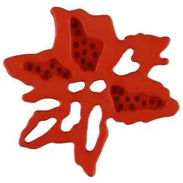 Premium außergewöhnlicher Blumenknopf mit 2 Löchern – Größe: 23mm – Farbe: rot – Art.Nr. 287709