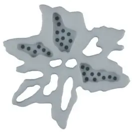 außergewöhnlicher Blumenknopf mit 2 Löchern – Größe: 23mm – Farbe: grau – Art.Nr. 287700 Großhandel