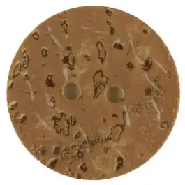 Polyamidknopf, Korkoptik, rund, 2 loch – Größe: 20mm – Farbe: beige – Art.Nr. 310947 Highlight