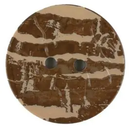 Gleich Bestellen Polyamidknopf, Lederoptik, rund, 2 loch – Größe: 20mm – Farbe: braun – Art.Nr. 310945