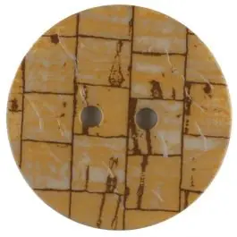 Polyamidknopf, Fliesenoptik, rund, 2 loch – Größe: 20mm – Farbe: beige – Art.Nr. 310946 Zertifiziert