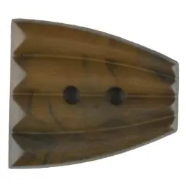 Handgefertigt Polyamidknopf, fächerförmig, 2 loch – Größe: 30mm – Farbe: braun – Art.Nr. 346727