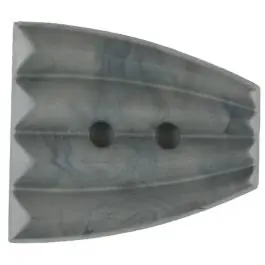 Kostenloser Versand Polyamidknopf, fächerförmig, 2 loch – Größe: 38mm – Farbe: grau – Art.Nr. 376746