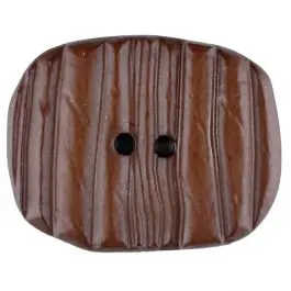 Jetzt Kaufen Polyamidknopf patiniert, oval, 2 loch – Größe: 34mm – Farbe: braun – Art.Nr. 376727