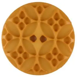 Top-Preis Polyamidknopf mit rautenförmigen Ornamenten, rund, 2 loch – Größe: 34mm – Farbe: gelb – Art.Nr. 376721