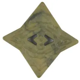 Mengenrabatt Polyamidknopf mit unebener Oberfläche und pfeilförmigen Löchern, kantig, 2 loch – Größe: 40mm – Farbe: grün – Art.Nr. 406707