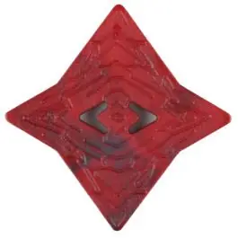 Gratis Versand Polyamidknopf mit unebener Oberfläche und pfeilförmigen Löchern, kantig, 2 loch – Größe: 40mm – Farbe: rot – Art.Nr. 406708