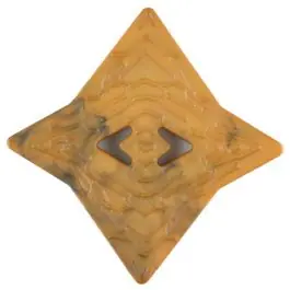 Polyamidknopf mit unebener Oberfläche und pfeilförmigen Löchern, kantig, 2 loch – Größe: 40mm – Farbe: gelb – Art.Nr. 406710 Letzte Chance