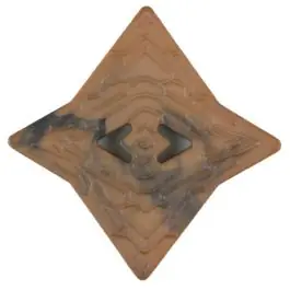 Sale Polyamidknopf mit unebener Oberfläche und pfeilförmigen Löchern, kantig, 2 loch – Größe: 25mm – Farbe: beige – Art.Nr. 316702