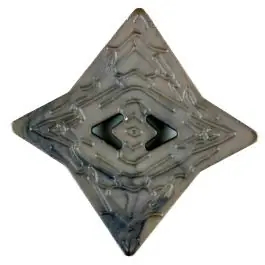 Polyamidknopf mit unebener Oberfläche und pfeilförmigen Löchern, kantig, 2 loch – Größe: 25mm – Farbe: braun – Art.Nr. 316704 Versand Am Gleichen Tag