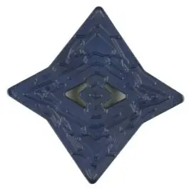 Online Kaufen Polyamidknopf mit unebener Oberfläche und pfeilförmigen Löchern, kantig, 2 loch – Größe: 25mm – Farbe: blau – Art.Nr. 316706