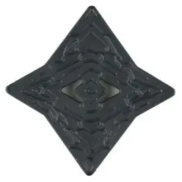 Zertifiziert Polyamidknopf mit unebener Oberfläche und pfeilförmigen Löchern, kantig, 2 loch – Größe: 32mm – Farbe: schwarz – Art.Nr. 370750