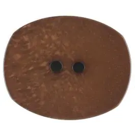 Bestseller Polyesterknopf mit ungleichmäßiger Oberfläche, oval, 2 loch – Größe: 28mm – Farbe: braun – Art.Nr. 386714
