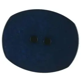 Polyesterknopf mit ungleichmäßiger Oberfläche, oval, 2 loch – Größe: 28mm – Farbe: blau – Art.Nr. 386715 Handgefertigt