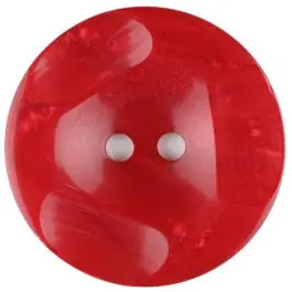 Polyesterknopf glänzend, mit Vertiefungen, rund, 2 loch – Größe: 20mm – Farbe: rot – Art.Nr. 336708 Geld-Zurück-Garantie
