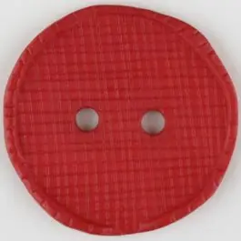Polyesterknopf glänzend, mit Vertiefungen, rund, 2 Loch – Größe: 32mm – Farbe: rot – Art.Nr. 375722 Handgefertigt