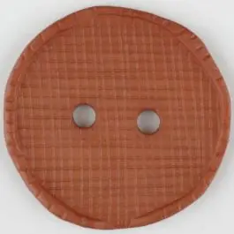 Jetzt Kaufen Polyamidknopf glänzend mit Vertiefungen, rund, 2 Loch – Größe: 23mm – Farbe: braun – Art.Nr. 315758