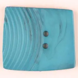 Polyamidknopf, marmoriert, eine Hälfte mit Rillen, die andere glatt, quadratisch, 2 loch – Größe: 23mm – Farbe: grün – Art.Nr. 335721 Limited Edition