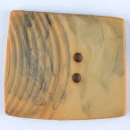Neu Im Sortiment Polyamidknopf, marmoriert, eine Hälfte mit Rillen, die andere glatt, quadratisch, 2 loch – Größe: 23mm – Farbe: orange – Art.Nr. 335724