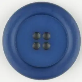 Must-Have Polyamidknopf, mit breitem Rand, rund, 4 loch – Größe: 30mm – Farbe: blau – Art.Nr. 345721