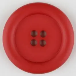 Polyamidknopf, mit breitem Rand, rund, 4 loch – Größe: 25mm – Farbe: rot – Art.Nr. 315728 Preiswert