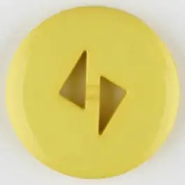 Polyamidknopf mit dreieckigen Knopflöchern, rund, 2 loch – Größe: 18mm – Farbe: gelb – Art.Nr. 265712 Letzte Chance