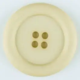 Abverkauf Polyamidknopf, mit breitem Rand, rund, 4 loch – Größe: 20mm – Farbe: beige – Art.Nr. 265717