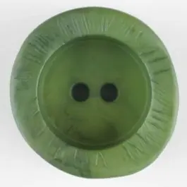 Handgefertigt Polyamidknopf mit charaktervoller Struktur und tiefem Tellerrand, rund, 2 loch – Größe: 20mm – Farbe: grün – Art.Nr. 314731