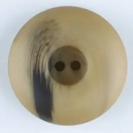 Neu Polyesterknopf mit Wulstrand und dunklem Pinselstrich, rund, 2 loch – Größe: 30mm – Farbe: beige – Art.Nr. 384713