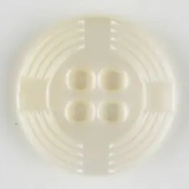 Polyamidknopf, breiter Rand, mit unterbrochenen Rillen durchzogen, rund, 4 loch – Größe: 13mm – Farbe: weiß – Art.Nr. 211678 Großhandel