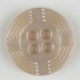 Gratis Versand Polyamidknopf, breiter Rand, mit unterbrochenen Rillen durchzogen, rund, 4 loch – Größe: 13mm – Farbe: beige – Art.Nr. 214701