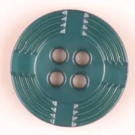 Top-Qualität Polyamidknopf, breiter Rand, mit unterbrochenen Rillen durchzogen, rund, 4 loch – Größe: 13mm – Farbe: grün – Art.Nr. 214709