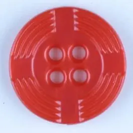 Gleich Bestellen Polyamidknopf, breiter Rand, mit unterbrochenen Rillen durchzogen, rund, 4 loch – Größe: 13mm – Farbe: rot – Art.Nr. 214712