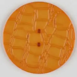 Billig Polyamidknopf mit interessantem Reptilienmuster, 2-loch – Größe: 23mm – Farbe: orange – Art.Nr. 313711