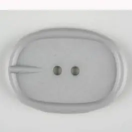 Handgefertigt Polyamidknopf im Gürtelschnallenlook, 2-loch – Größe: 45mm – Farbe: grau – Art.Nr. 423701