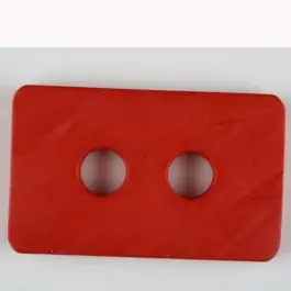 Polyamidknopf rechteckig mit abgerundeten Ecken, 2-loch – Größe: 40mm – Farbe: rot – Art.Nr. 403714 Großhandel