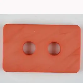 Handgefertigt Polyamidknopf rechteckig mit abgerundeten Ecken, 2-loch – Größe: 55mm – Farbe: orange – Art.Nr. 453715
