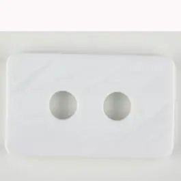 Polyamidknopf rechteckig mit abgerundeten Ecken, 2-loch – Größe: 40mm – Farbe: weiss – Art.Nr. 400251 Garantierte Lieferung